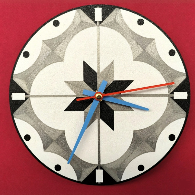 Horloge style carreau de ciment